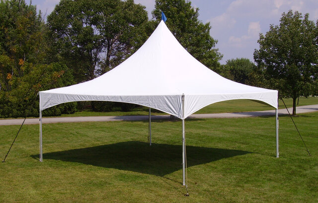 20x20 elite high-peak frame tent rental for graduation or wedding Western Massachusetts